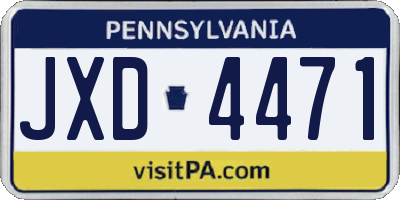 PA license plate JXD4471