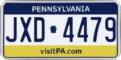 PA license plate JXD4479