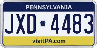 PA license plate JXD4483