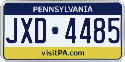 PA license plate JXD4485