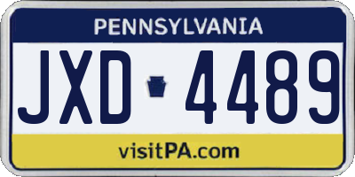 PA license plate JXD4489