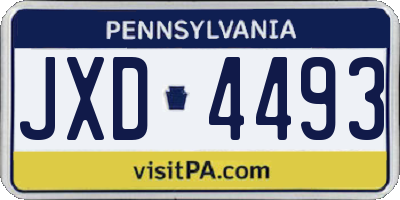 PA license plate JXD4493