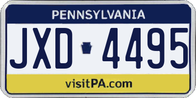 PA license plate JXD4495