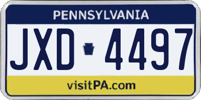 PA license plate JXD4497