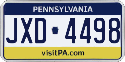 PA license plate JXD4498