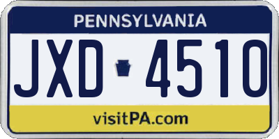 PA license plate JXD4510