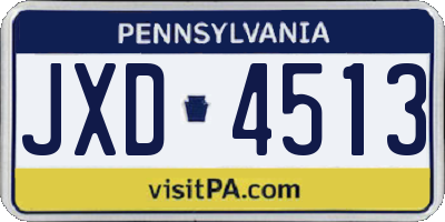 PA license plate JXD4513