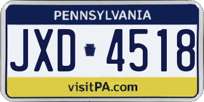 PA license plate JXD4518