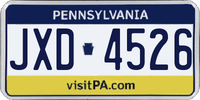 PA license plate JXD4526