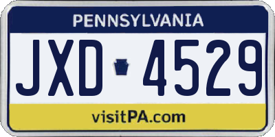 PA license plate JXD4529