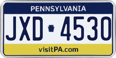 PA license plate JXD4530