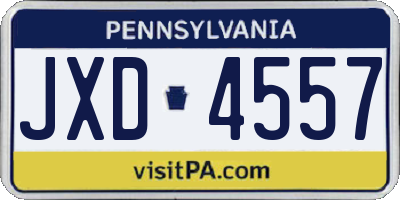 PA license plate JXD4557