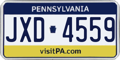 PA license plate JXD4559