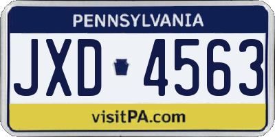 PA license plate JXD4563