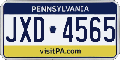 PA license plate JXD4565