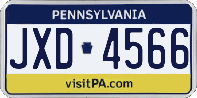 PA license plate JXD4566