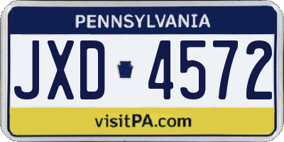 PA license plate JXD4572
