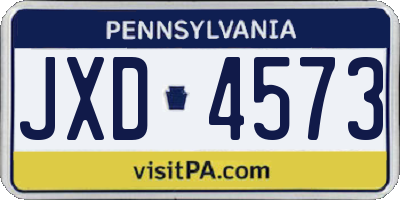 PA license plate JXD4573