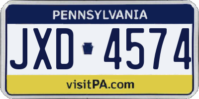 PA license plate JXD4574