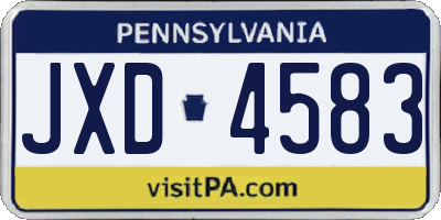 PA license plate JXD4583
