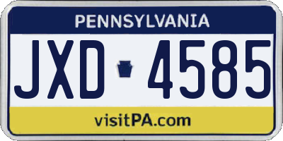 PA license plate JXD4585