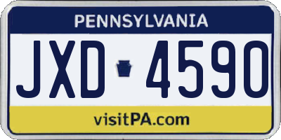 PA license plate JXD4590