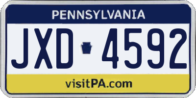 PA license plate JXD4592
