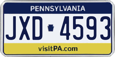 PA license plate JXD4593