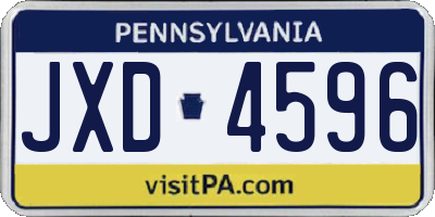 PA license plate JXD4596