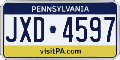 PA license plate JXD4597