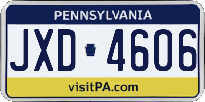 PA license plate JXD4606