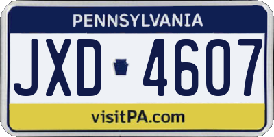 PA license plate JXD4607