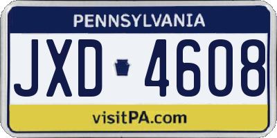 PA license plate JXD4608