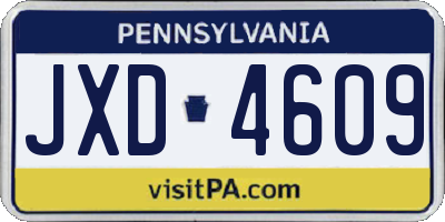 PA license plate JXD4609