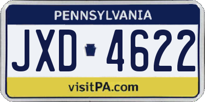 PA license plate JXD4622
