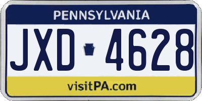PA license plate JXD4628