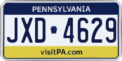 PA license plate JXD4629