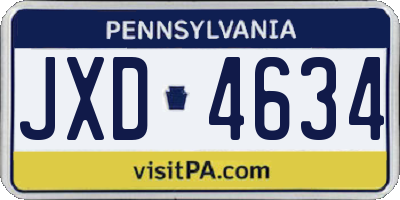 PA license plate JXD4634