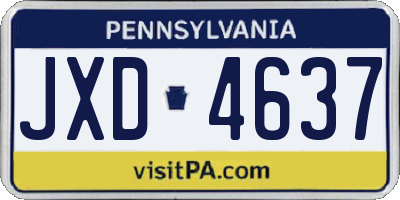 PA license plate JXD4637