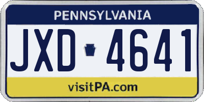 PA license plate JXD4641