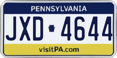 PA license plate JXD4644