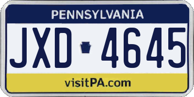 PA license plate JXD4645