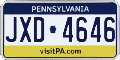 PA license plate JXD4646