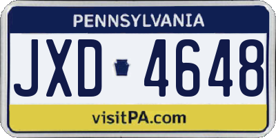 PA license plate JXD4648
