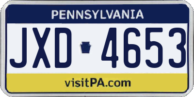 PA license plate JXD4653