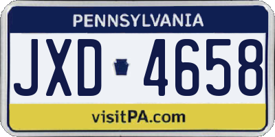 PA license plate JXD4658