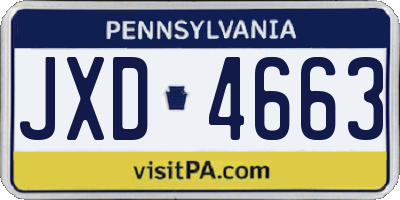 PA license plate JXD4663