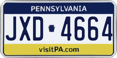 PA license plate JXD4664