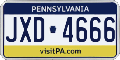 PA license plate JXD4666