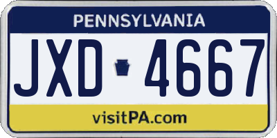PA license plate JXD4667